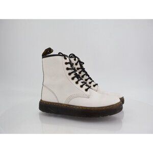 Dr. Doc Martens Women's Size 6 Zavala White Leather Combat Boots Lace Up
